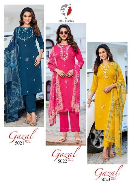 Anju fabrics gazal vol 6 Ladies Kurtis wholesale